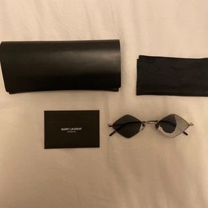 Saint Laurent Metal Mirrored Diamond Sunglasses